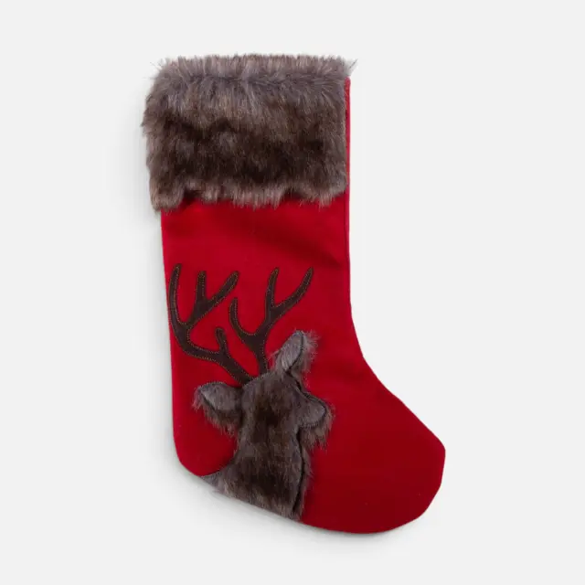 Nef-Nef Homeware Χριστουγεννιάτικη Κάλτσα Reindeer 16x43 Κόκκινο