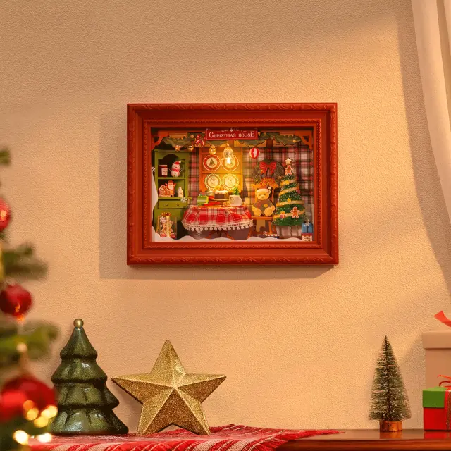 Robotime Rolife Christmas Eve Party 3D Ξύλινο Puzzle Χριστουγεννιάτικη Μινιατούρα με Φωτισμό DP005 2