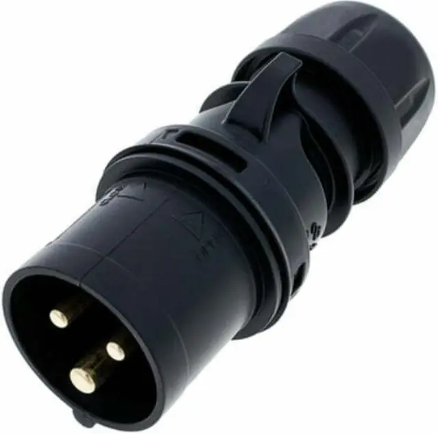 CEE-plug 16A 3p 6h IP44 SHARK black