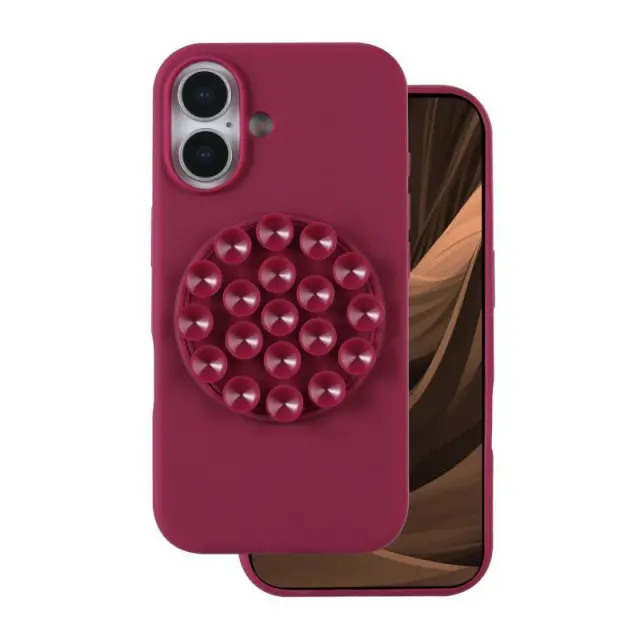 Θήκη Silicon & PC inos Apple iPhone 16 με Suction Cup Μπορντώ N70863