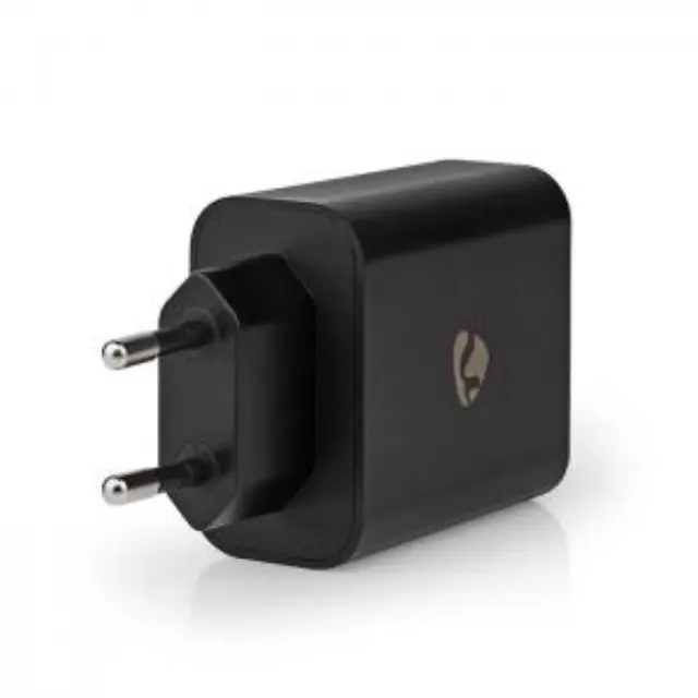 Universal φορτιστής με 2 εξόδους USB-A & USB-C, 3.25A, σε μαύρο χρώμα. 3