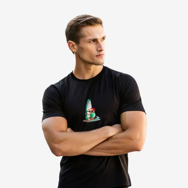 T-shirt Noshame® Μαύρο με τύπωμα Teddy summer - 112557 - XXL