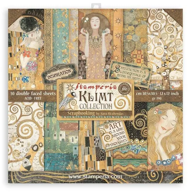 Σετ 10 Χαρτιά Scrapbooking Stamperia Διπλής Όψης - Klimt Collection - 30x30cm