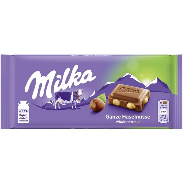 MILKA Σοκολάτα Whole Hazelnut 100g