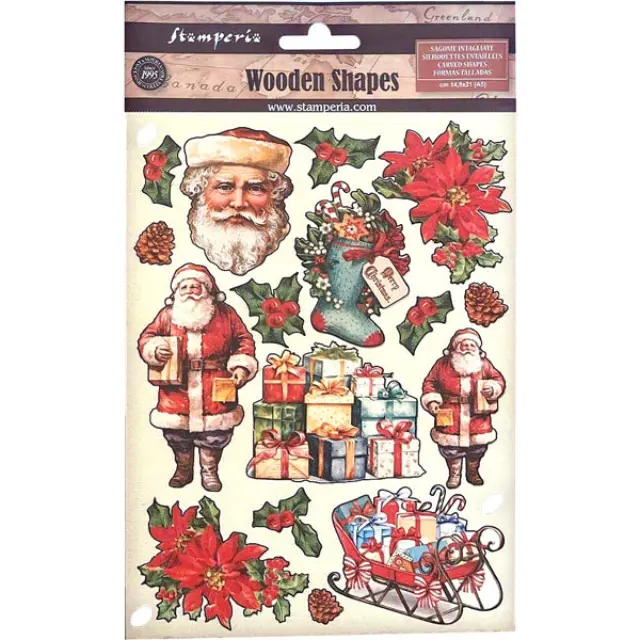 Ξύλινα Χρωματιστά Διακοσμητικά Stamperia - A5 - Classic Christmas
