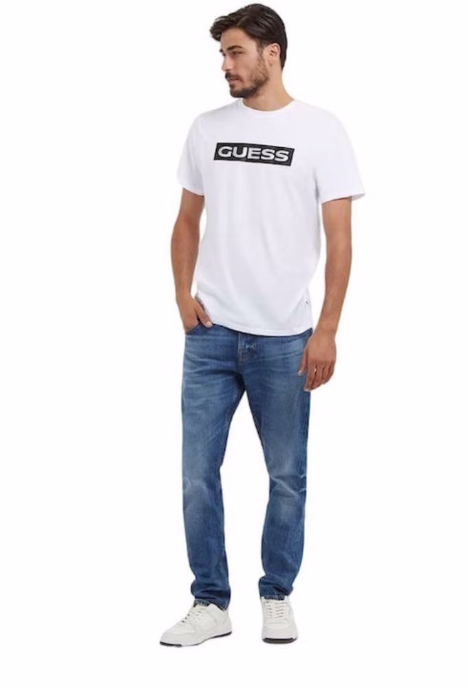 Guess Ανδρικό T-shirt Κοντομάνικο Λευκό Άσπρο - XL 3