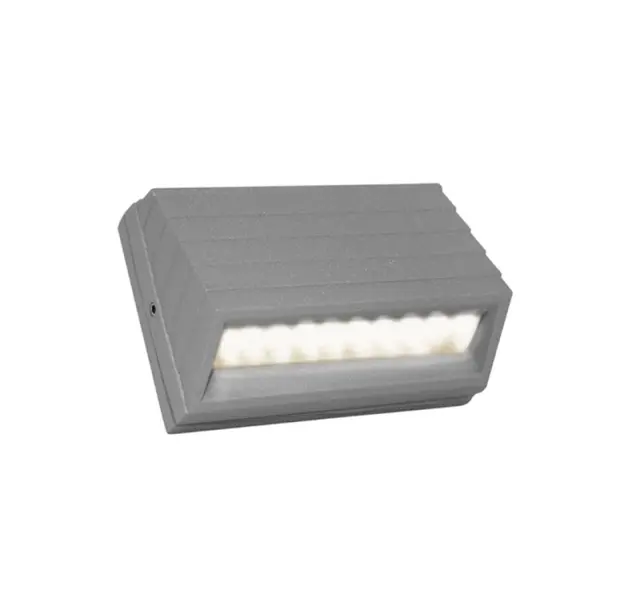 LED ΦΩΤΙΣΤΙΚΟ ΑΛΟΥΜΙΝΙΟΥ ΕΞΩΤΕΡΙΚΟ ΚΥΡΤΟ 2W ΘΕΡΜΟ ΓΚΡΙ
