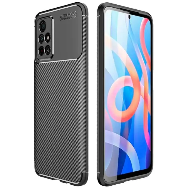 Θήκη Ancus AutoFocus Carbon Fiber για Xiaomi Redmi Note 11T 5G Note 11s 5G Poco M4 Pro 5G Μαύρη