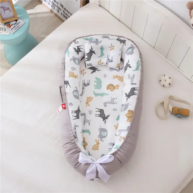 Βρεφική Φωλιά 53x88 Με Μαξιλάρι 18x23 Beauty Home Art 5341 Μπεζ 100% βαμβακερό