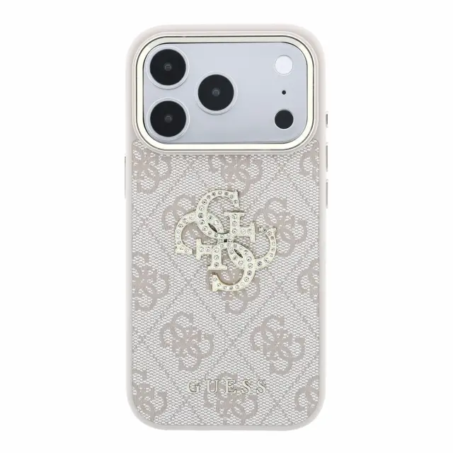 Guess PU 4G Strass Metal Logo Case for iPhone 18 Pro Max Pink 3