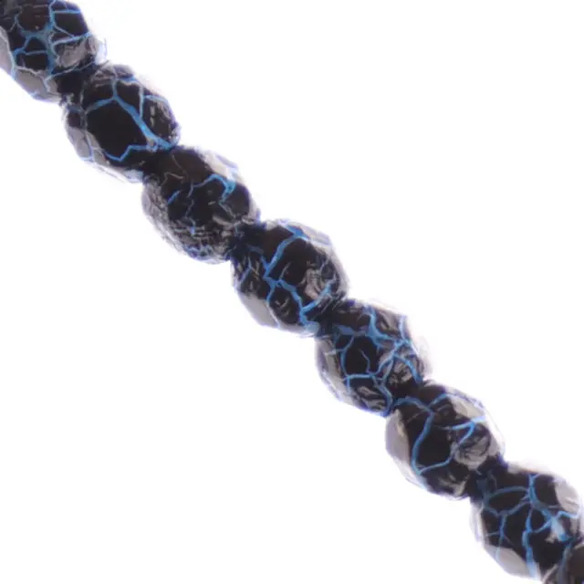 Χάντρα Fire Polished Round Ø4mm Ionic Jet Blue ~40τεμ