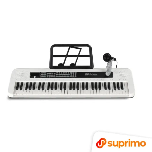 SUPRIMO KEY61 KD portable educational electronic keyboard 61-key instrument for children learning to play music rest wired microphone mic holder built-in speakers headphone output set 2