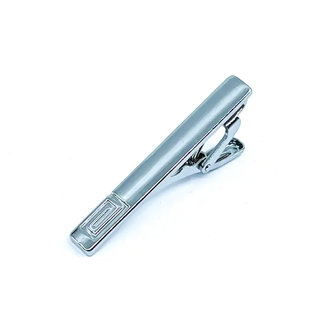 Σχεδιαστικό Ασημί Κλιπ Γραβάτας 4,5 cm – LGTC-55 2