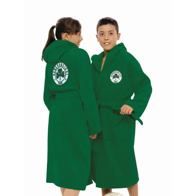 Μπουρνούζι Με Κουκούλα Official Team Licenced Panathinaikos Young 4-6 Palamaiki