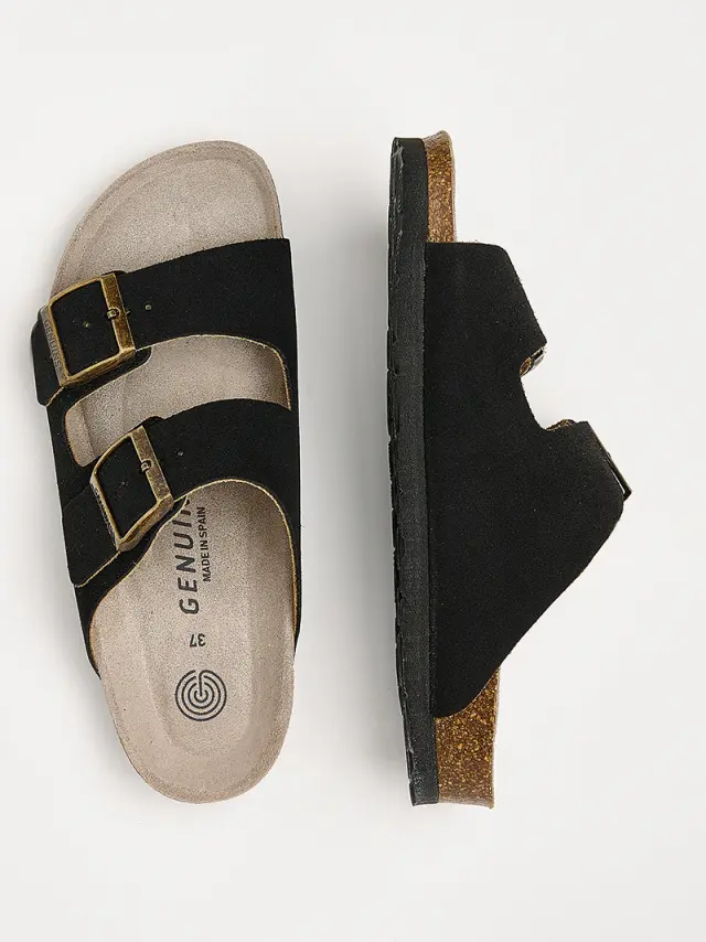 Genuins Παντόφλες Γυναικείο δέρμα Nubuck Μαύρο GEN/HAWAII SUEDE G106001 N/BLACK 3