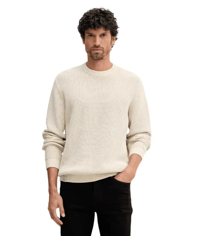 Pepe Jeans - Ανδρικό Πουλόβερ Βαμβακερό Neck Jumper PM7000022-839 Μπεζ - XL
