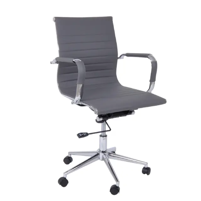 Πολυθρόνα Γραφείου PU Γκρι BF3301 54x59x95-105cm