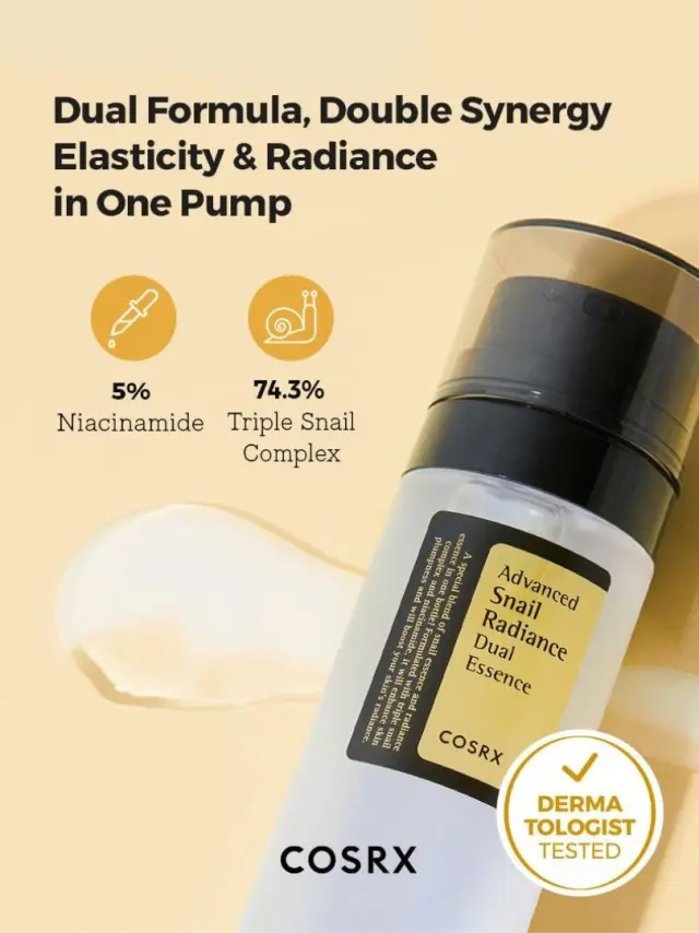 Cosrx Advanced Snail Radiance Dual Αντιγηραντικό Essence Προσώπου με Έκκριμα Σαλιγκαριού & Νιασιναμίδη 80ml 3