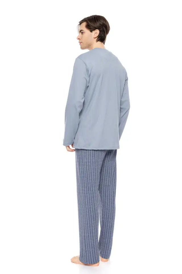 W-M730 - Blue Cloud - PYJAMA JACQUARD BLUE STRIPES 3