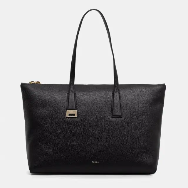 Furla - Γυναικεία Δερμάτινη Τσάντα Ώμου/Χειρός Olivia L Tote WB01940-HSF000-O6000 Μαύρο
