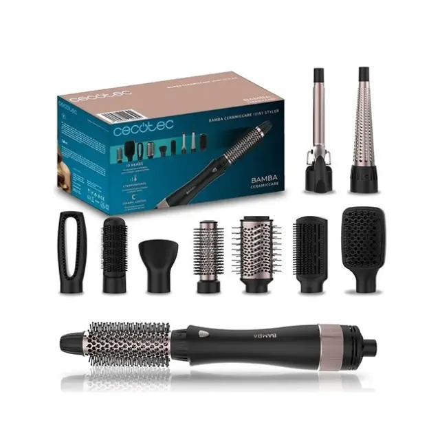 Cecotec Ηλεκτρική Βούρτσα Μαλλιών Bamba CeramicCare 10in1 Styler 1000W Black (630)