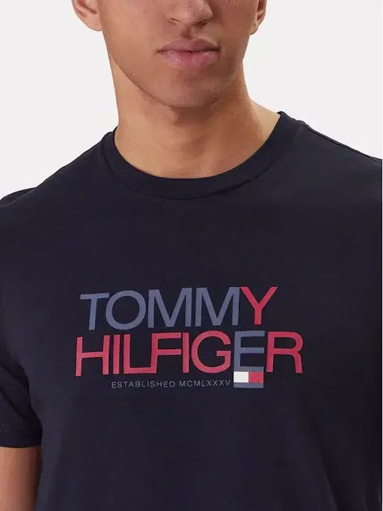 T-Shirt Μπλε Με Λογότυπο Και Γραφικό Σχέδιο Tommy Hilfiger Μπλε Σκούρο 2