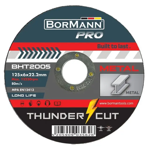Bormann Pro BHT2005-25 – Δίσκος Λείανσης 25τεμ ”THUNDER-CUT” Σιδήρου Long Life Φ125x6mm (035626)