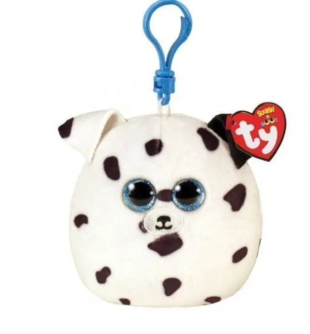 TY Squishy Beanies Fetch Χνουδωτό Κλιπ Σκυλάκι Δαλματίας Λευκό (1607-39567) Λευκό