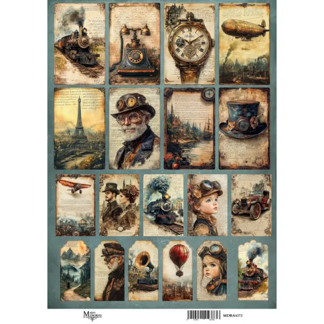 Ριζόχαρτο Maja's Memories, 22.5x32cm, Steampunk tags, MDRA4373