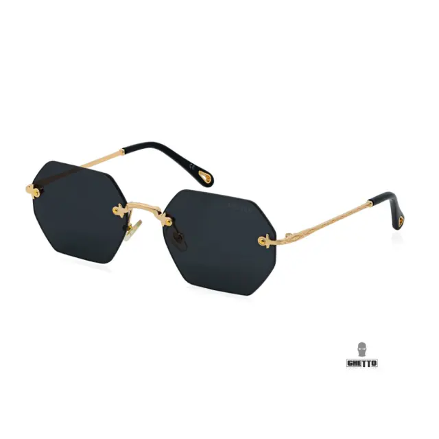 Ghetto Hexagon Sunglasses Gold Frame For Women Grey