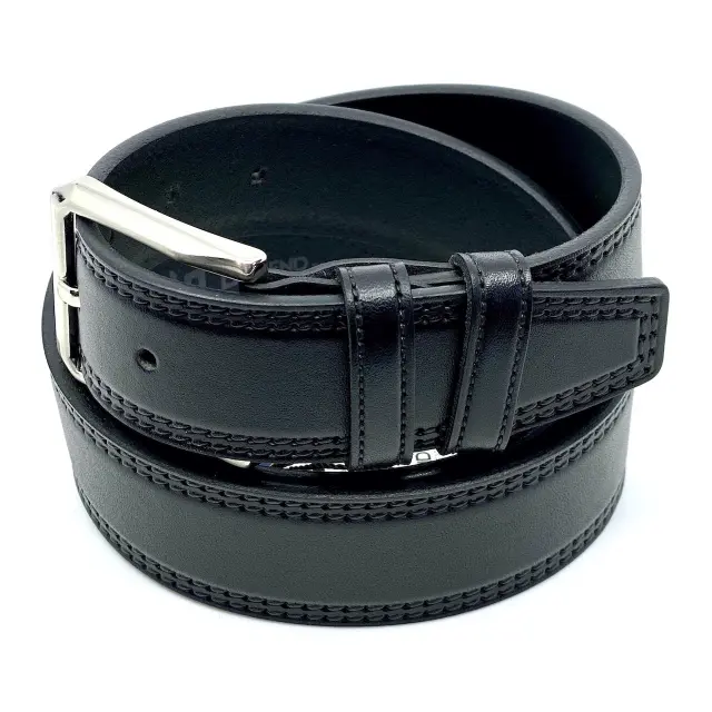 Μαύρη Δερμάτινη Ζώνη Full Grain 3,5 cm