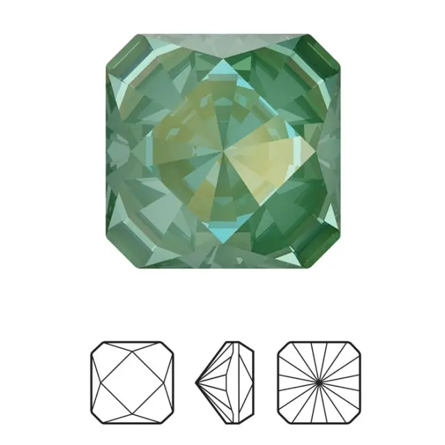 Swarovski 4499 Kaleidoscope Square Fancy Stone Crystal Silky Sage DeLite 10mm - 2τεμ