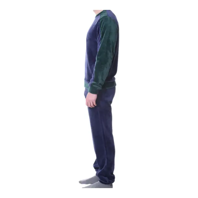Mario Uomo Ανδρική Πυτζάμα Fleece LC, Χρώμα Σκούρο Μπλε 2