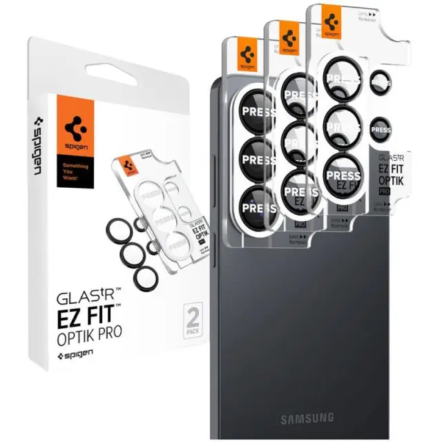 Tempered Glass Rings Spigen για Τζαμάκι Κάμερας Samsung Galaxy S26 Ultra 5G Optik.tR EZ-FIT Μαύρο (2 τεμ.) N70855