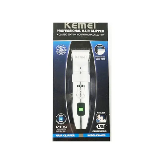 Kemei Επαναφορτιζόμενη Κουρευτική Μηχανή Ασημί KM-4009 2
