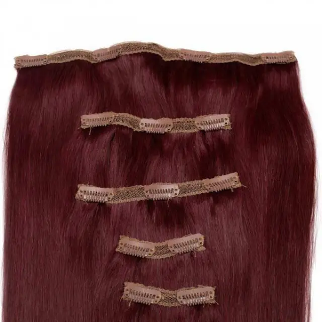 SEAMLESS1 HAIR EXTENSIONS ΤΡΕΣΑ ΜΕ ΚΛΙΠ 5 ΚΟΜΜΑΤΙΑ MERLOT 55ΕΚ