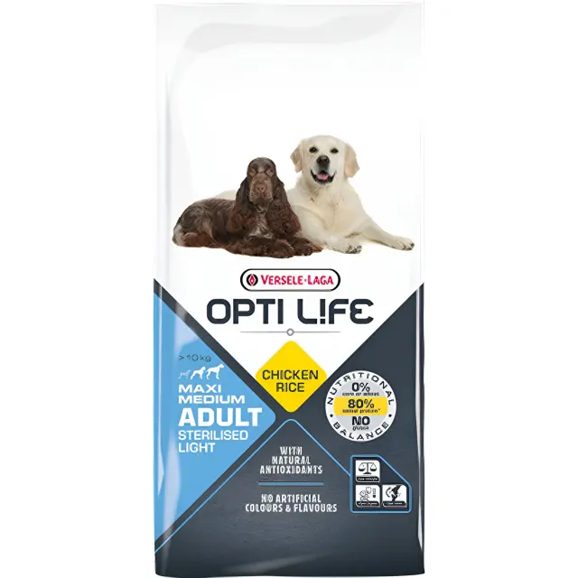 Opti Life Adult Light Medium & Maxi Chicken & Rice Ξηρά Τροφή Σκύλου 12.5kg