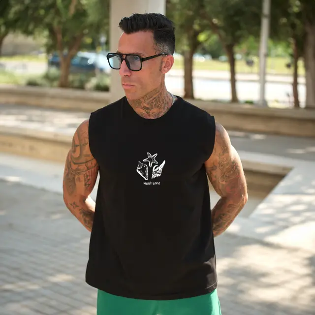 Αμάνικο Noshame® Μαύρο με τύπωμα Shell - 182528 - XXL