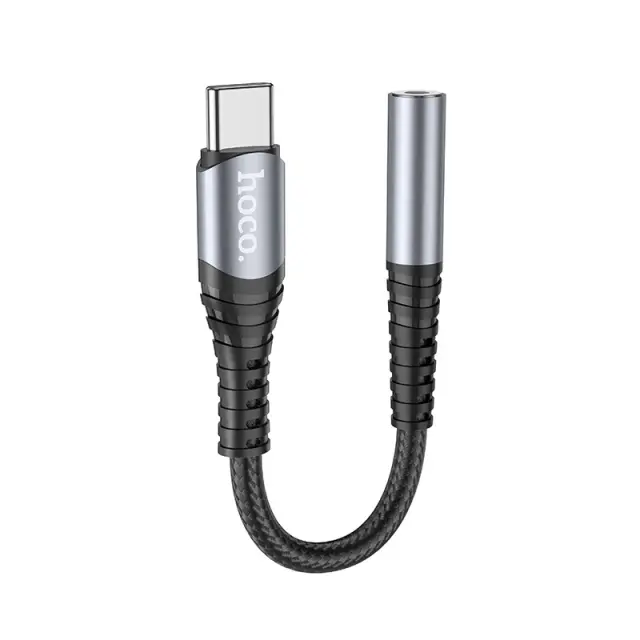 Αντάπτορας Hoco LS33 USB-C σε 3.5mm Θηλυκό Μεταλλικό Γκρί Συμβατό με όλες τις Συσκευές 3