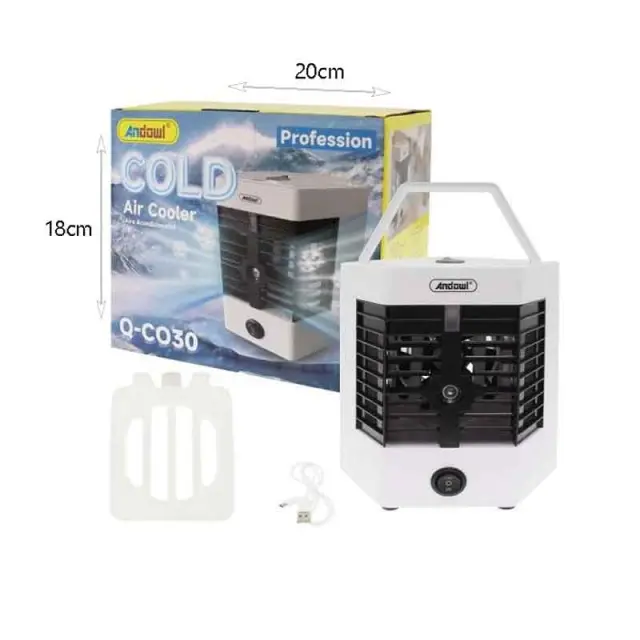 Andowl Φορητό mini air cooler υγραντήρας με 2 λειτουργίες Q-C030 - Air Cooler 076030 2