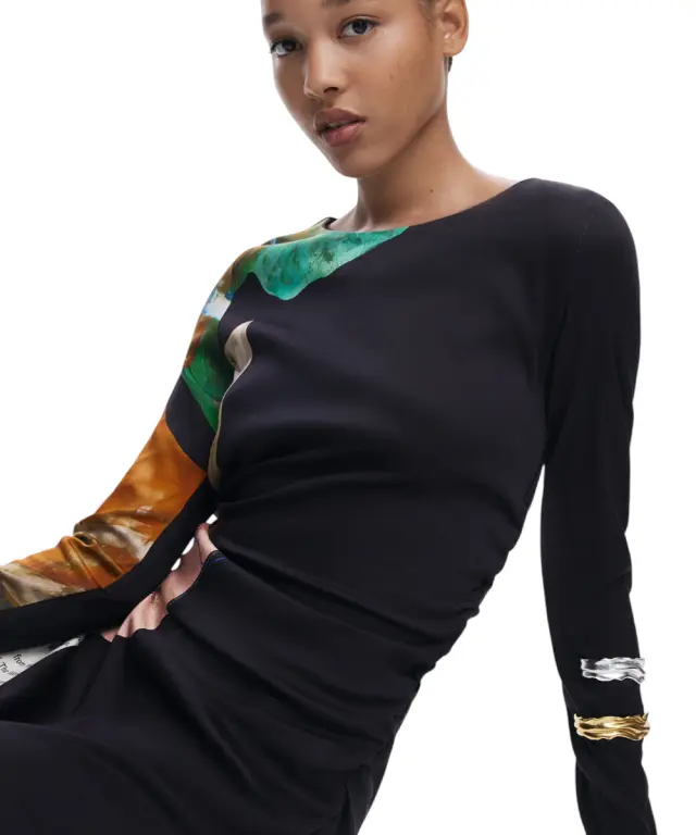 Desigual - Γυναικείο Φόρεμα Fiona Slim Fit 25WWVW08-2000 Μαύρο - XS 3