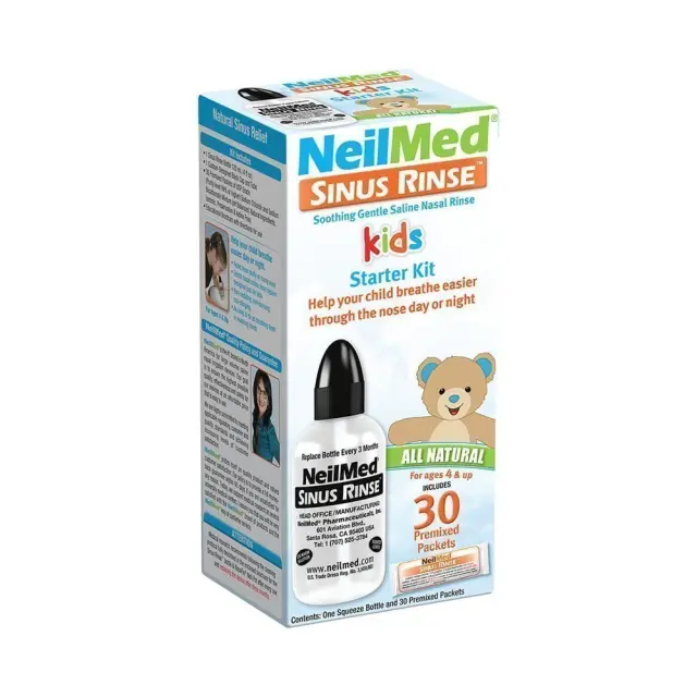 NeilMed Sinus Rinse Kids Starter Kit Σύστημα Ρινικών Πλύσεων για Παιδιά από 4 ετών 120ml και 30 Ανταλλακτικά Φακελάκια