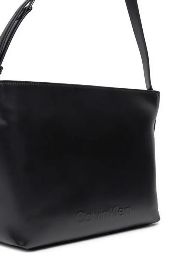 Calvin Klein - Γυναικεία Τσάντα Ck Embossed Logo Medium Tote K60K612570-BEH Μαύρη 3