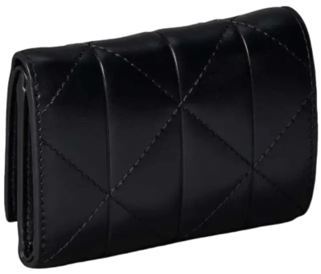 Calvin Klein Γυναικείο Μικρό Πορτοφόλι Quilted Flap Zip Around Μαύρο 2
