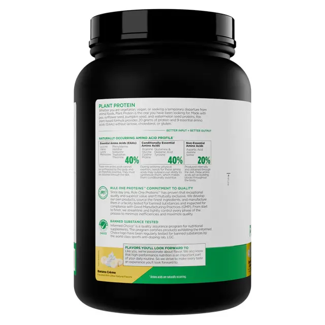 Rule1 Plant Protein Banana Cream, 1.5 lbs 3