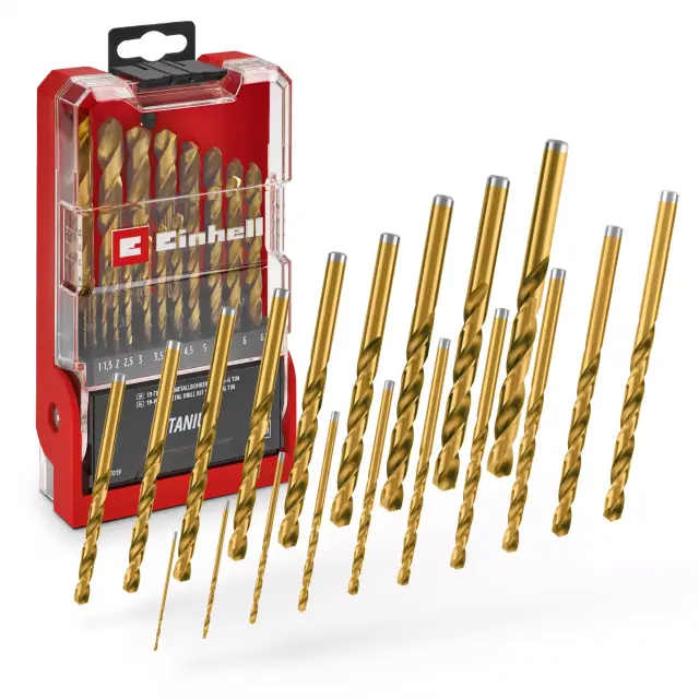 Einhell 49427019 - Σετ τρυπανιών μετάλλου HSS-G TiN 19 τεμαχίων, Ø 1–10 mm