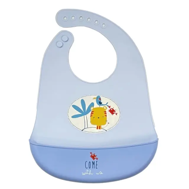 Σαλιάρα Σιλικόνης Little Tiger Blue