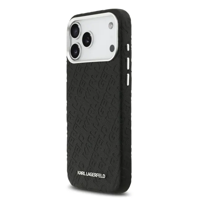 Karl Lagerfeld Grained PU Repeated Logo MagSafe Case for iPhone 17 Pro Max Black 2