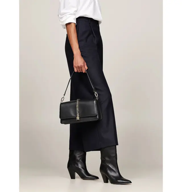 Τσάντα TOMMY HILFIGER Chain Leather Shoulder Bag 16459 Μαύρο 2