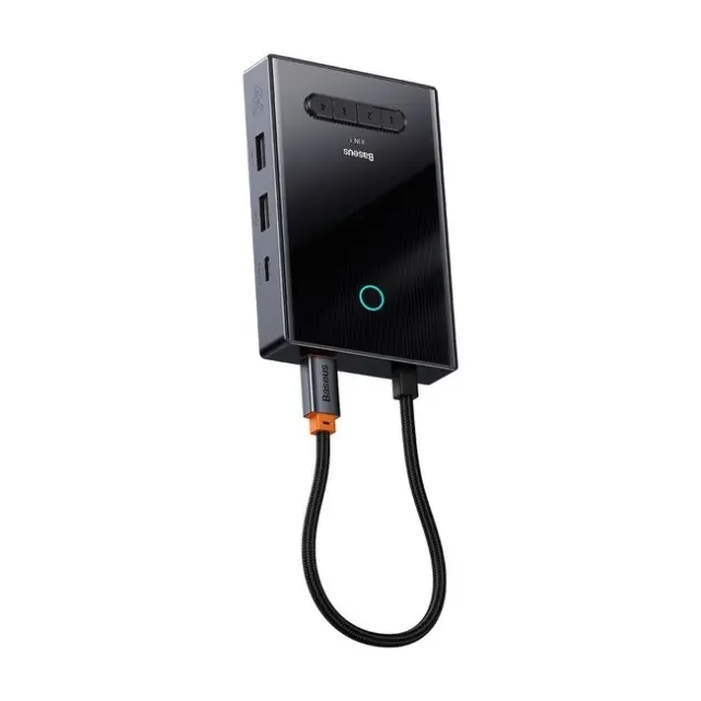 Baseus Docking Station PioneerJoy 8in1 USB-C 1x HDMI 4K@60Hz 1x DisplayPort 8K@30Hz 1x VGA 2x USB-A 3.0 2x USB-C Gray
